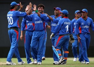Afghanistan cricket team for Dubai Triangular series 2015.
