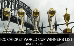 ICC Cricket World Cup Winners List Since 1975.