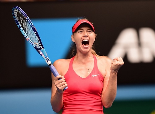 Maria Sharapova beats Bouchard in australian open 2015 quarterfinal to qualify for semifinal.