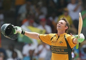 Adam Gilchrist hit century in 2007 cricket world cup final.