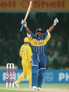 Aravinda de Silva scored century in 1996 cricket world cup final.