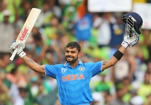 Virat Kohli becomes first Indian to score hundred in IND-PAK cricket world cup clash.