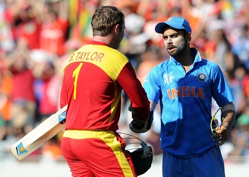 Indian players congratulated Brendan Taylor after his hundred in last ODI.