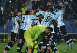 Argentina beat Colombia in Penalties by 5-4 of 2015 Copa America quarter-final.