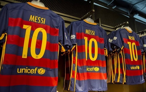 Messi jersey kit 2015-16 for FC Barcelona.