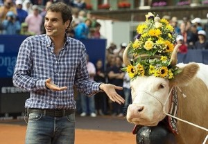 Roger Federer was gifted milking cow named Juliette.