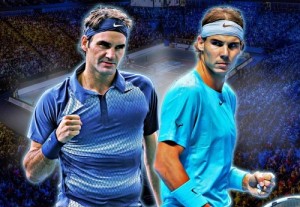 Roger Federer vs Rafael Nadal rivalry.