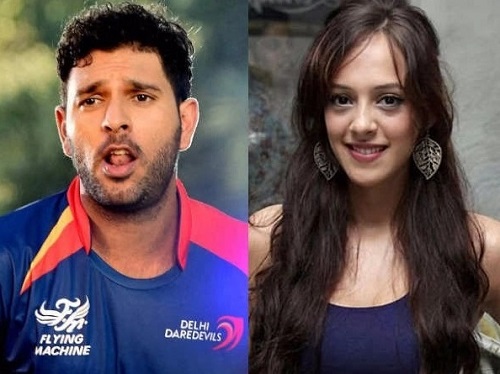 Hazel Keech and Yuvraj Singh.