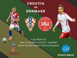 Croatia vs Denmark 2018 World Cup round of 16 match