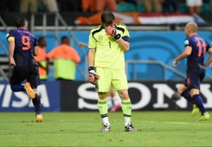 Spain lost 2014 world cup opening match against Netherlands