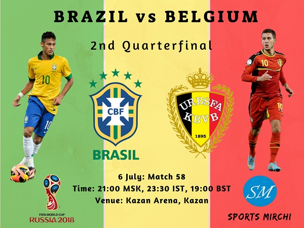 Brazil vs Belgium quarter final match 2018 FIFA world cup live streaming, coverage, broadcast