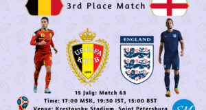 Belgium vs England 3rd Place 2018 World Cup Live Coverage, TV Channels