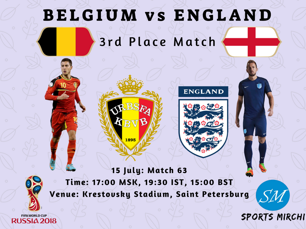 England vs Belgium 3rd place match 2018 FIFA world cup live broadcast, coverage