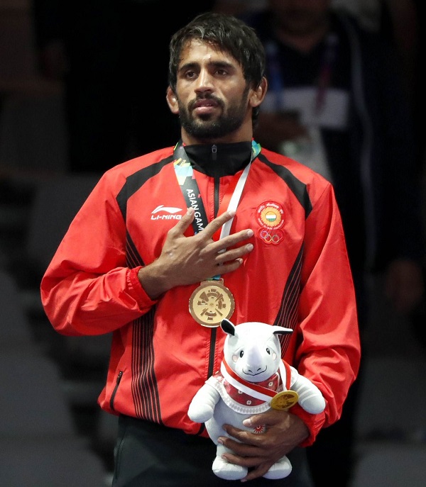 Bajrang Punia wins gold medal at 2018 Asian games