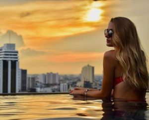 Alicia Schmidt looking pretty sexy in pool at Bangkok