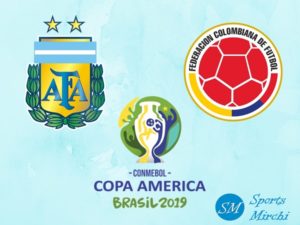 Argentina vs Colombia Copa America 2019 football match.