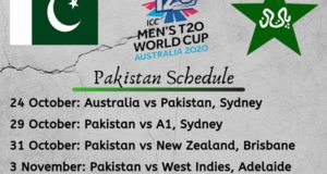 Pakistan Cricket Schedule for T20 World Cup 2020
