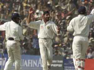 Harbhajan Singh first Indian bowler to take hat-trick in test cricket