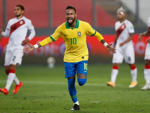 Brazil's Neymar scored 3 goals against Peru in 2022 world cup qualifiers