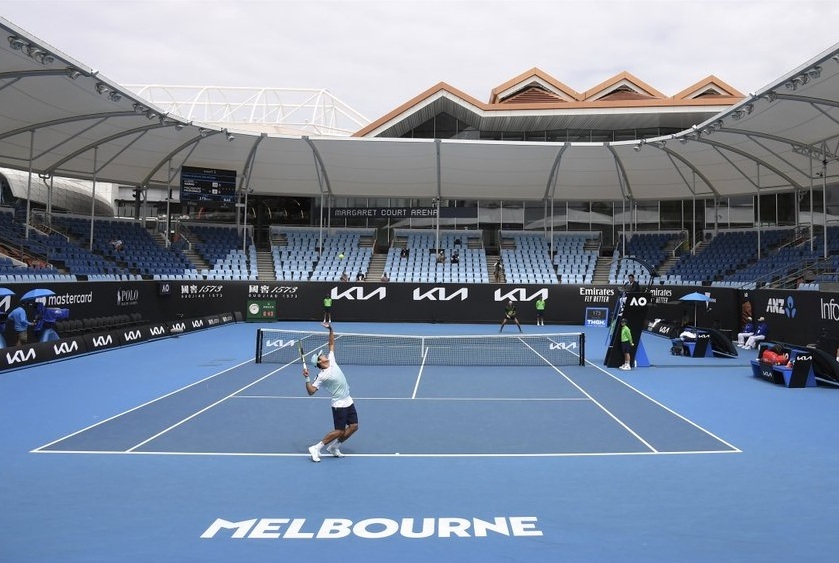 Empty stadium at Australian Open 2021