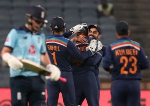 India beat England in first ODI at Pune in March 2021