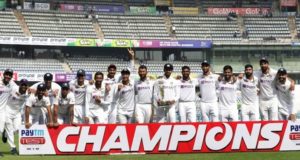 India defeated New Zealand by 372 runs to win 2nd test and win series 1-0 at Mumbai