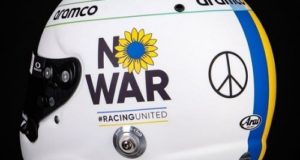 F1 champion Sebastian Vettel wears helmet having Ukraine’s flag to show protest against Russia’s invasion