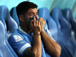 Luis Suarez crying after Uruguay exit from FIFA World Cup 2022