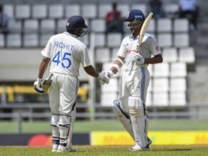 Yashasvi Jaiswal scored hundred on debut test against West Indies