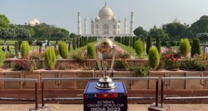 2023 cricket world cup trophy reaches to Taj Mahal as part of the world tour