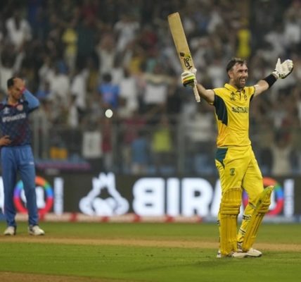 Glenn Maxwell scored 200 against Afghanistan in ICC world cup 2023