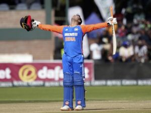 Abhishek Sharma scored first T20I century against Zimbabwe in 2024